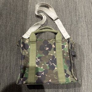Claire's Olive Green Bag Interior with Purple Logo Patch